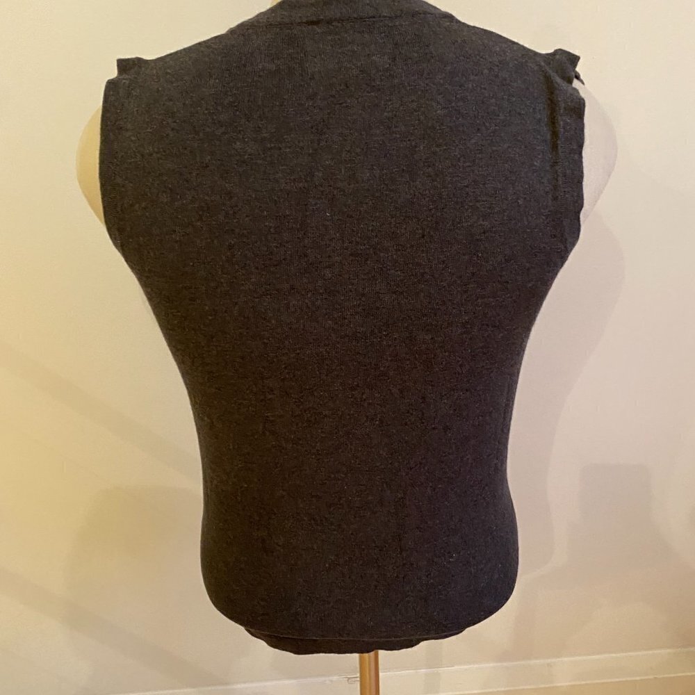 Soul of London sweater Vest BNWOT sz small Mens NEW slim gray button down - Picture 3 of 6
